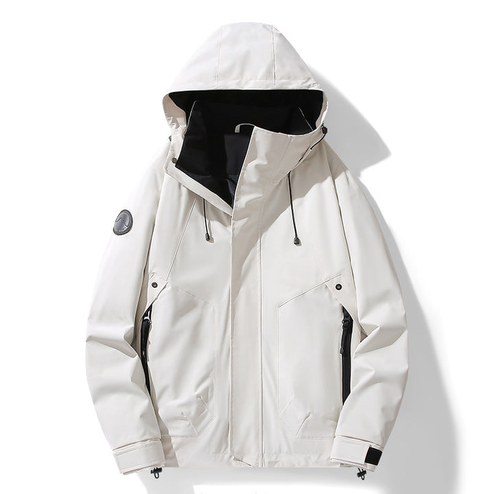 Herren Multifunktionale Softshell-Parka mit verstellbarer Kapuze, wind- und wasserabweisender Membran Drune
