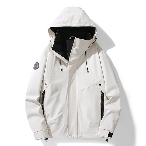 Herren Multifunktionale Softshell-Parka mit verstellbarer Kapuze, wind- und wasserabweisender Membran Drune
