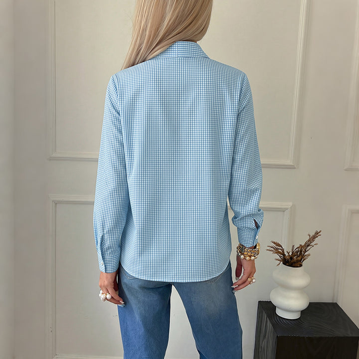 Damen Elegante Bluse mit Schleifenkragen Drune