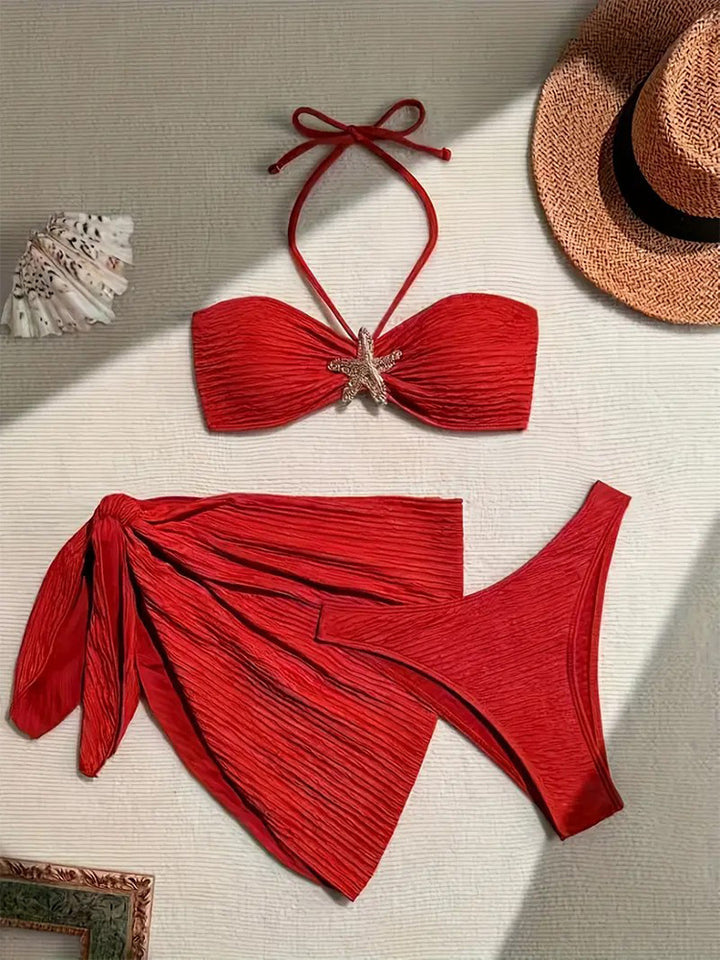 Damen Bandeau-Bikini mit schickem Wickeltuch Drune