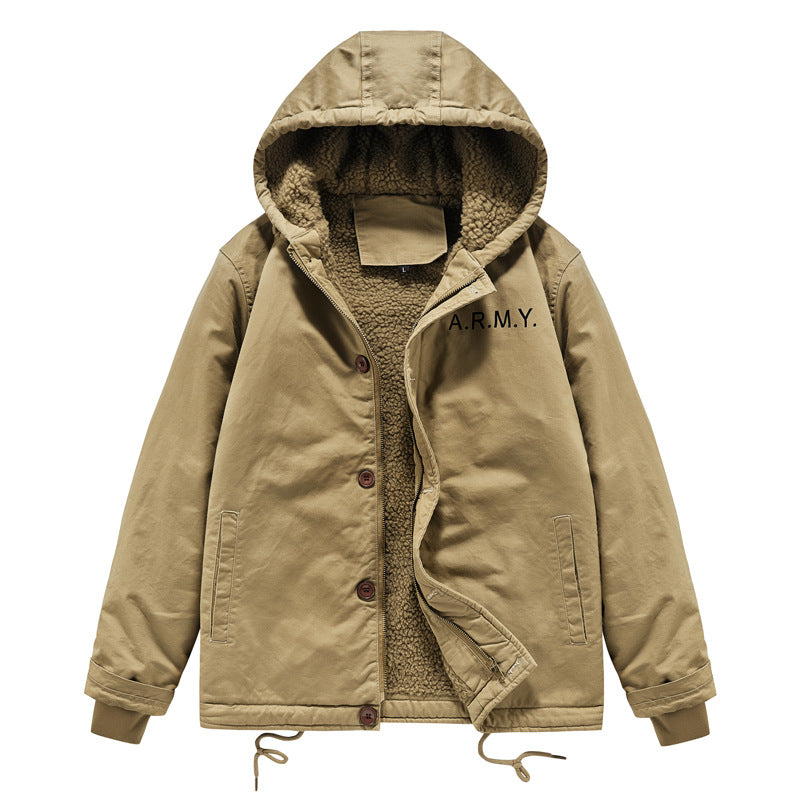 Herren Modische Übergangsjacke mit innerem Teddyfutter Drune