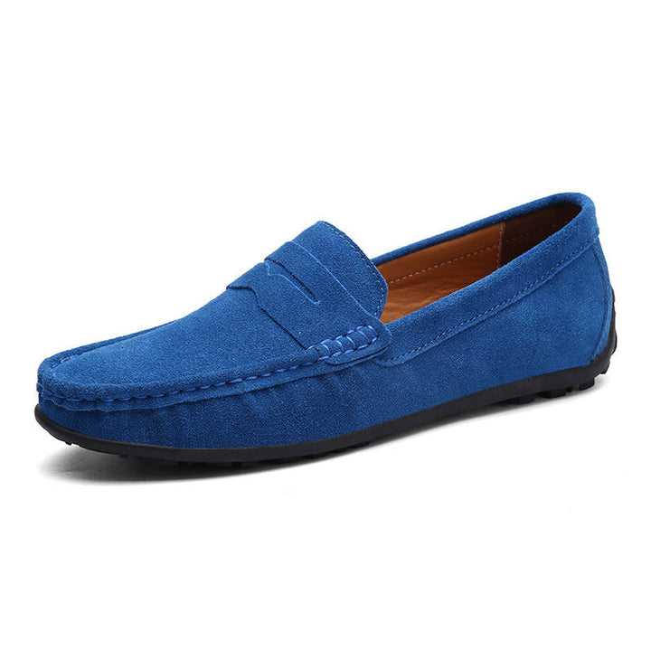 Herren nan eleganter Wildleder-Loafer mit handgenähter Moccasinnaht und rutschfester Gummiprofilsohle Drune