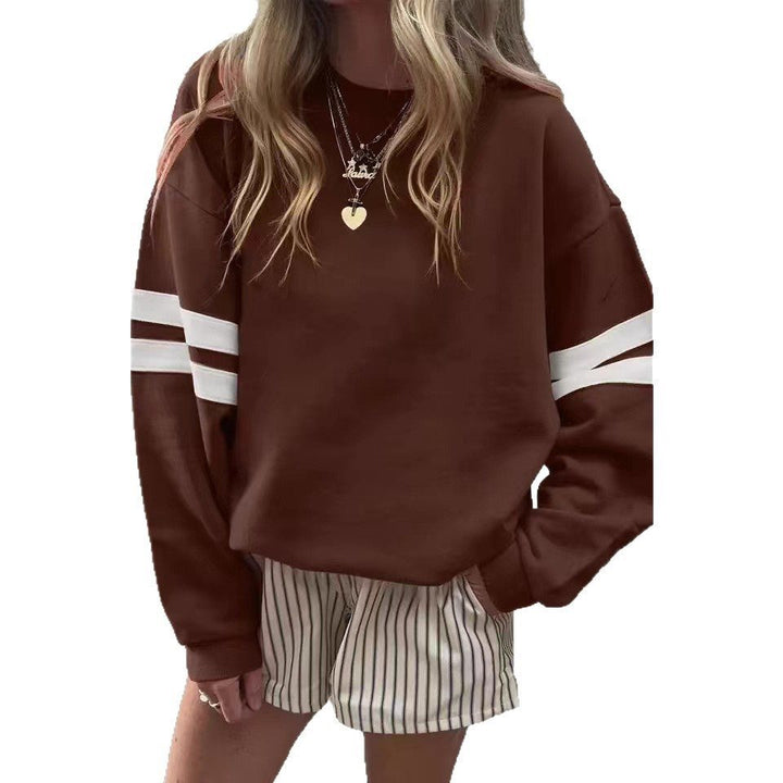 Damen Sportlicher Oversized Pullover mit Streifenakzenten und lässigem Schnitt Drune