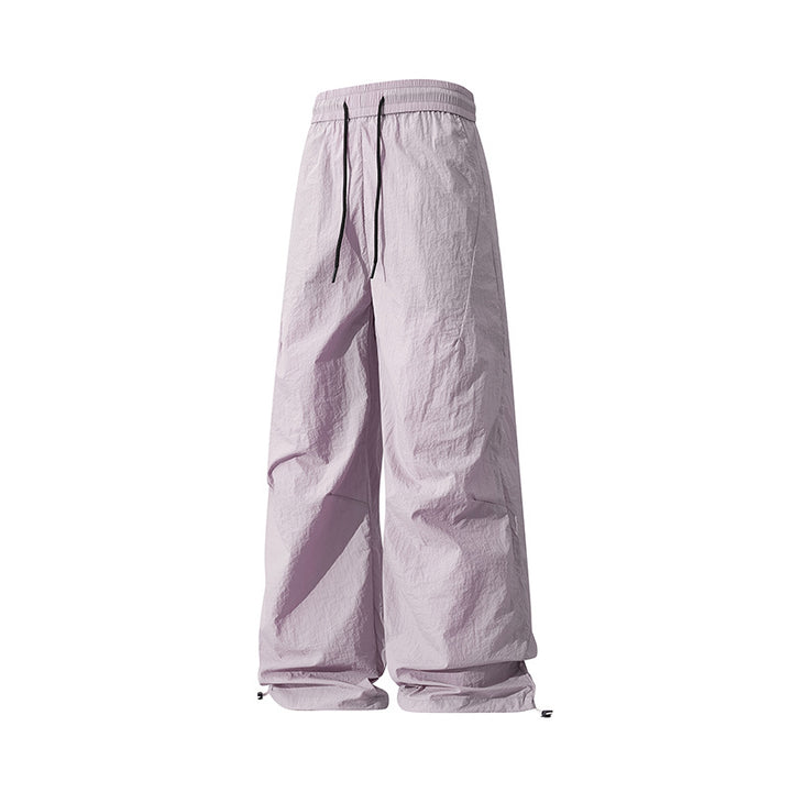 Unisex Weite technische Nylon-Hose mit Kordelzug und verstellbarem Saum Drune