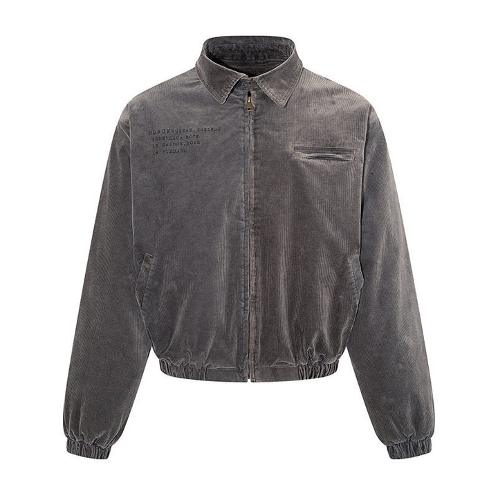 Herren Cord-Blousonjacke mit Reißverschluss, elastischem Saum und Brustpaspel Drune