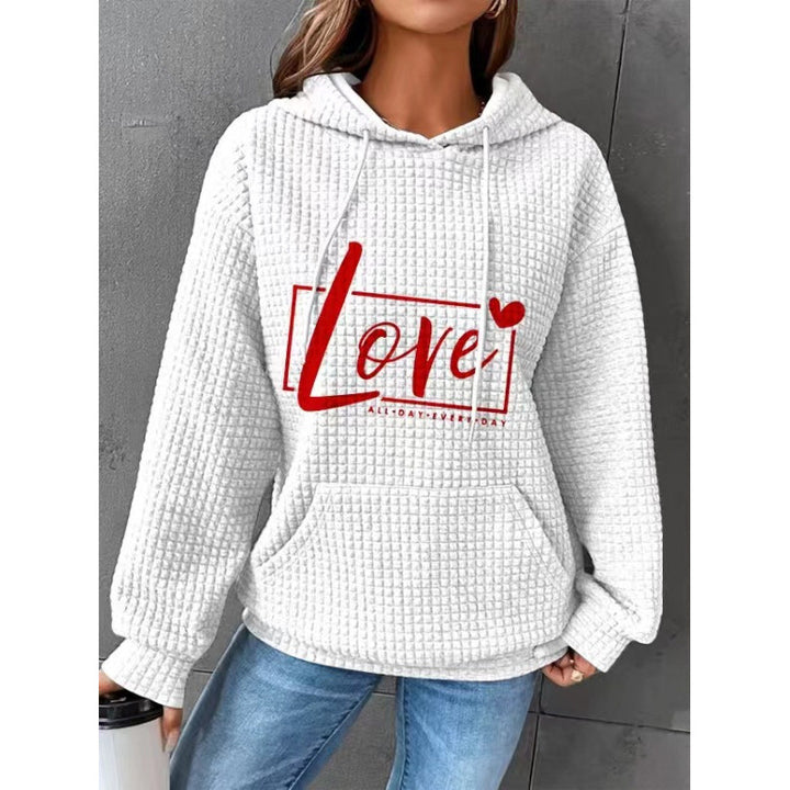 Damen Bequemer Kapuzenpullover mit Herzmotiv Drune
