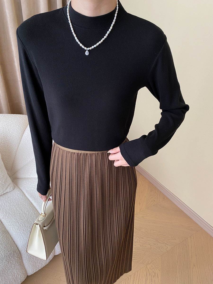 Damen Langarmshirt mit hohem Kragen Drune