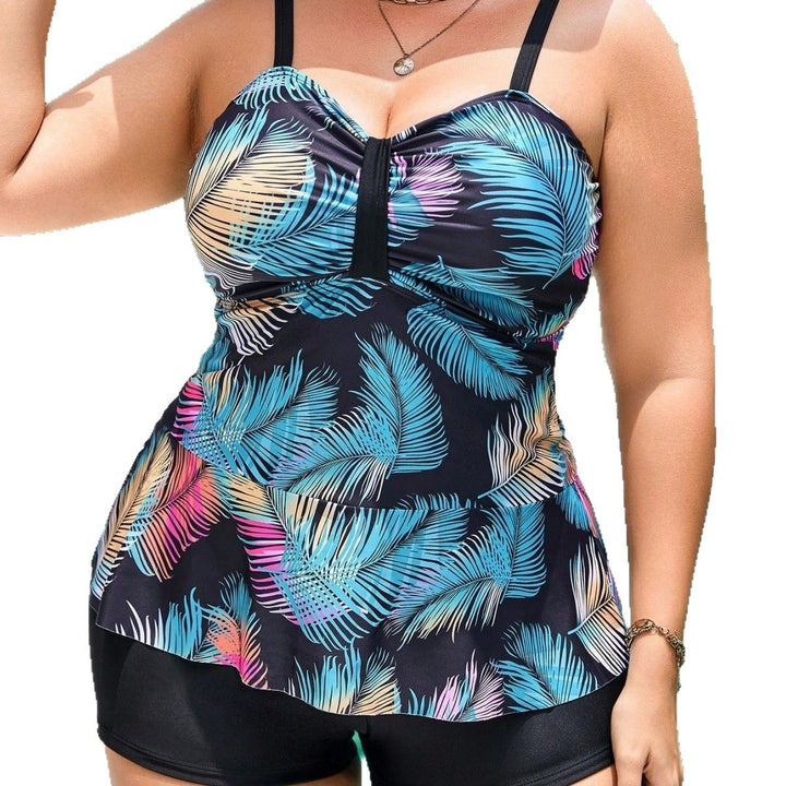 Damen Tankini-Set mit modischem Taillenband und sportlichen Hosen Drune