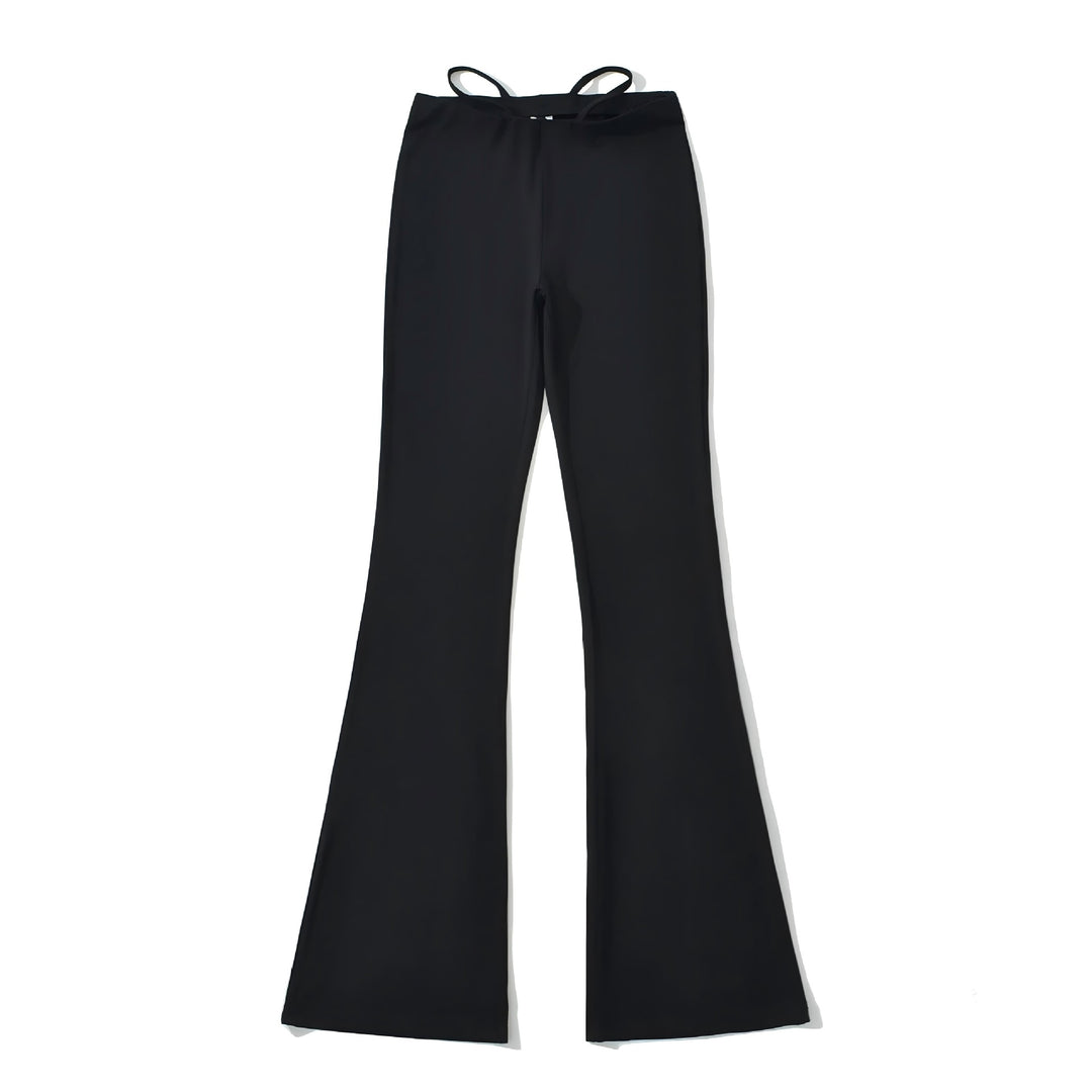 Damen elegante Flared-Hose mit hohem Bund und praktischen Seitentaschen Drune