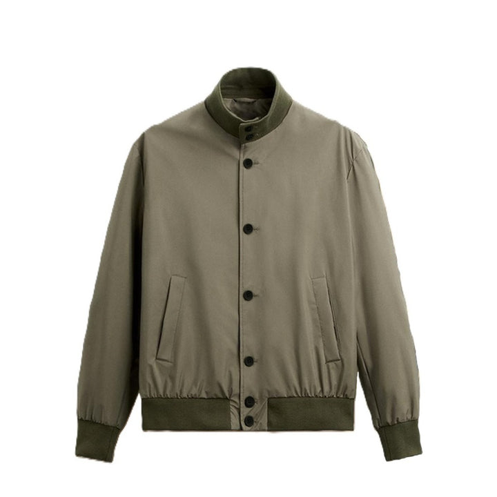 Herren Leichter Blouson mit Stehkragen, Knopfleiste und gerippten Bündchen Drune