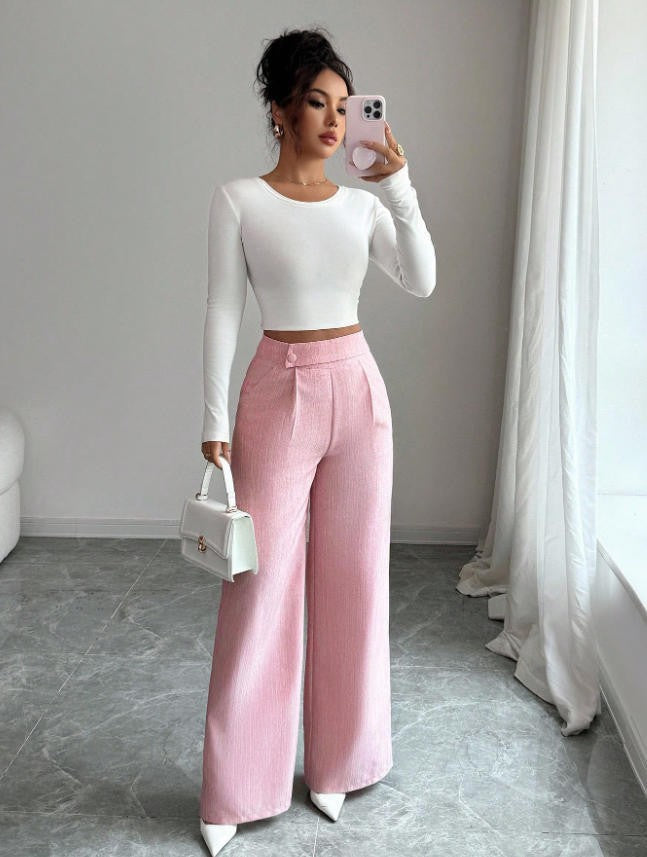 Damen Hoch taillierte, elegante und weiche Hose Drune