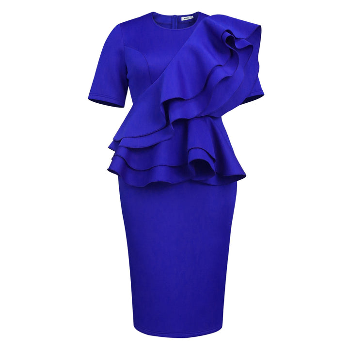Damen stilvolles Kleid mit voluminösem Rüschendesign Drune