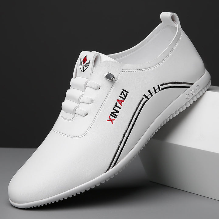 Herren Eleganter leichter Lederimitat-Slip-On mit elastischer Schnellzug-Lacing und profilierter Gummisohle Drune