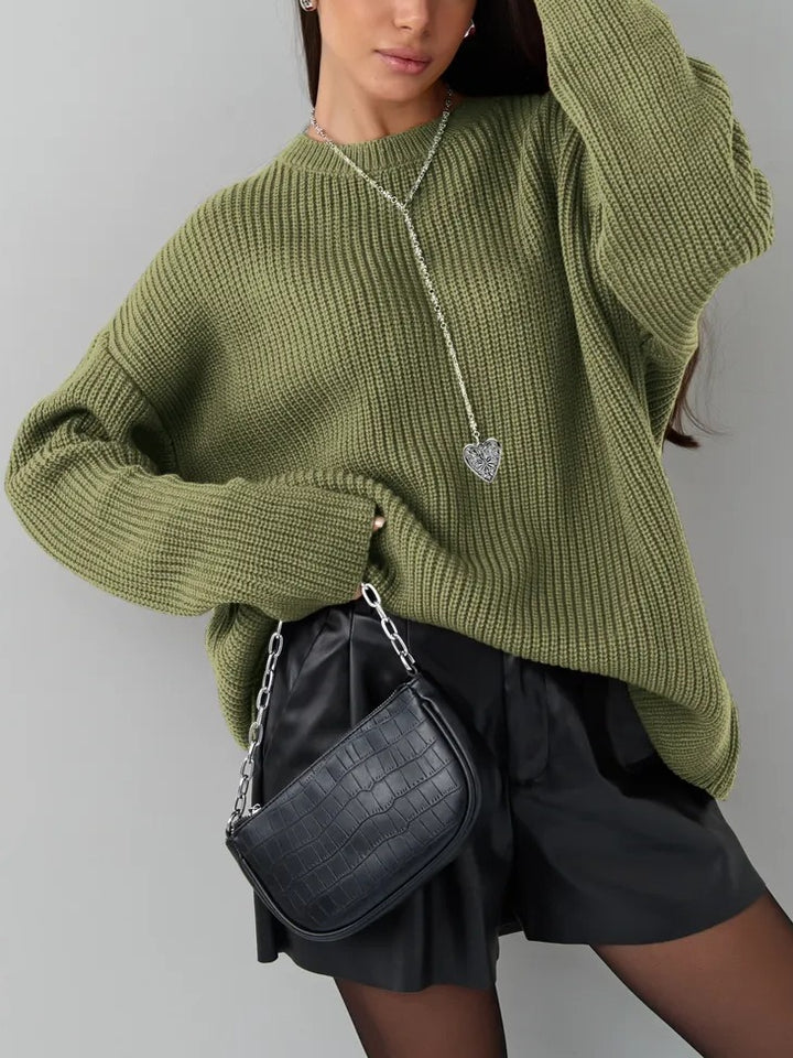 Damen Gemusterter Oversized Pullover