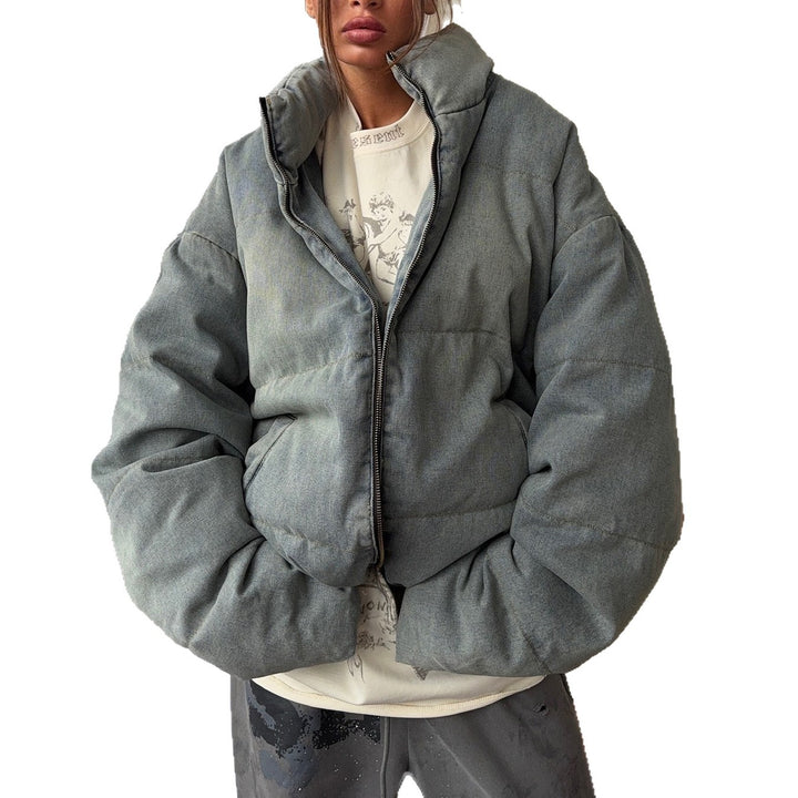 Damen Oversized Steppjacke mit hohem Kragen Drune
