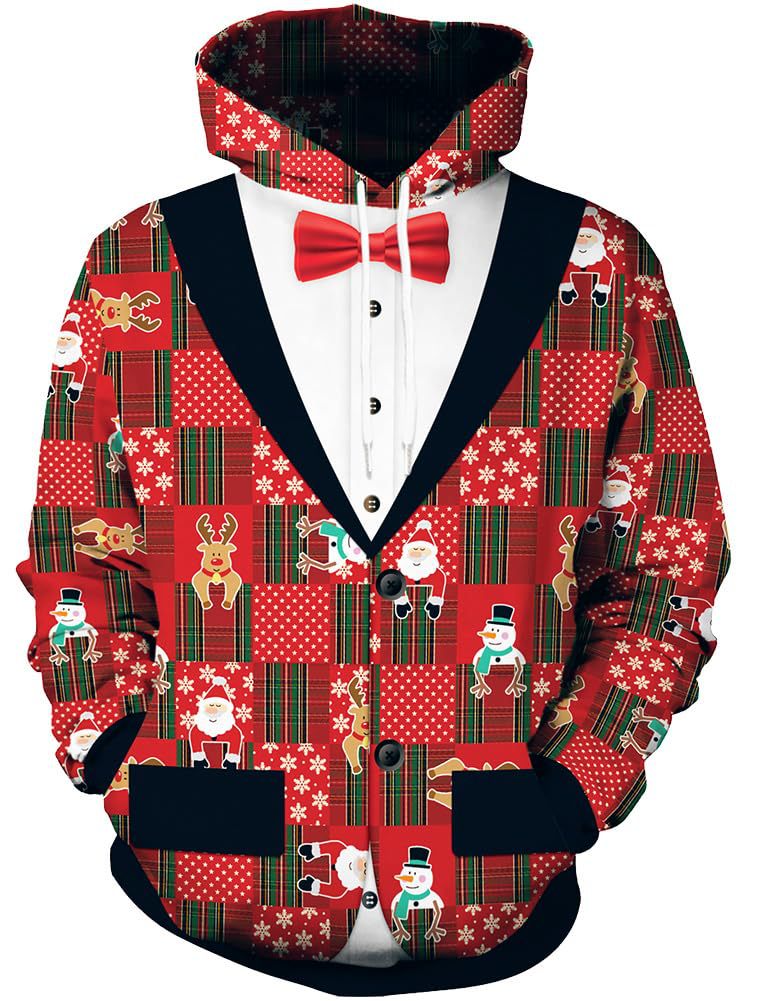 Damen Humorvoller Weihnachts-Kapuzenpullover Drune