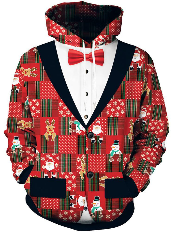 Damen Humorvoller Weihnachts-Kapuzenpullover Drune