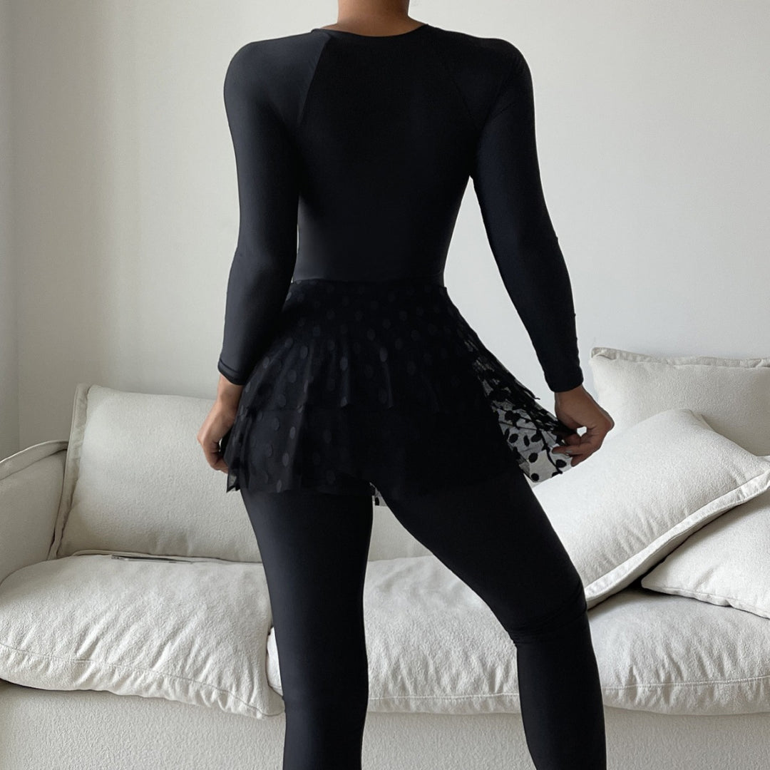 Damen Sportlicher Schwimmanzug mit schwingendem Rock Drune