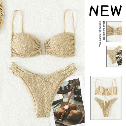 Damen Push-Up Bikini mit raffiniertem Schnürdetail Drune
