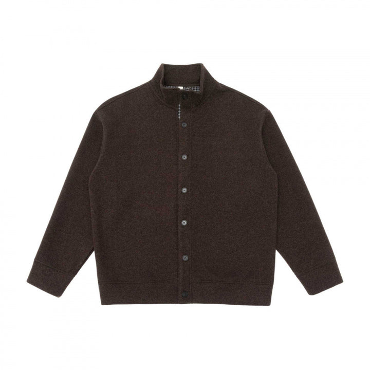 Unisex Boxy-Strickcardigan mit Stehkragen und durchgehender Knopfleiste Drune