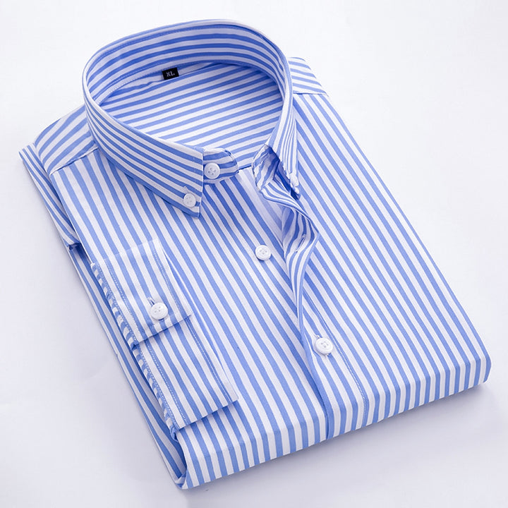 Herren nan gestreiftes Businesshemd mit Button-Down-Kragen und taillierter Silhouette Drune