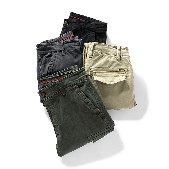 Herren Cargo-Jogginghose mit elastischem Saum, verstärkten Klappentaschen und Canvas‑Optik Drune