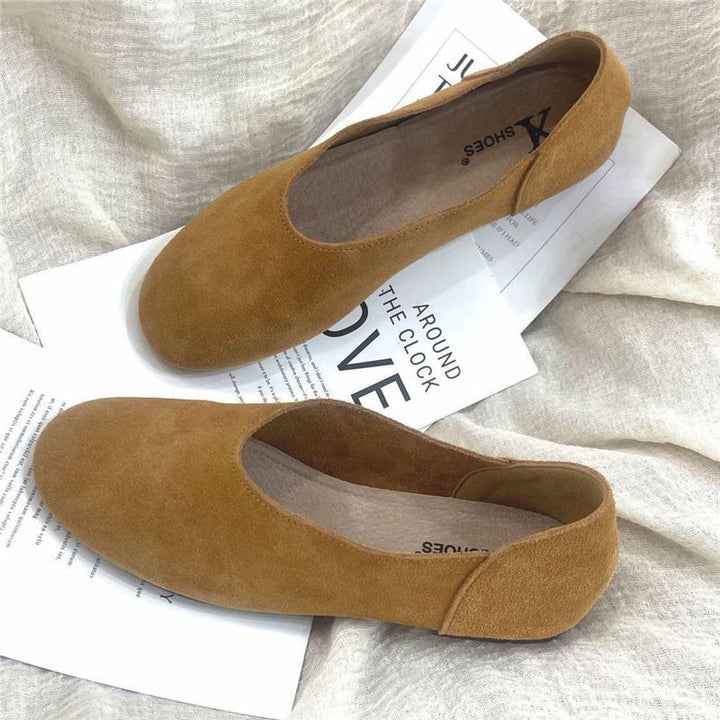 Damen elegante Slipper aus weichem Veloursleder Drune