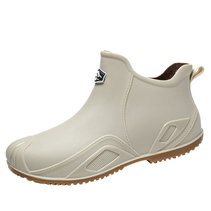 Herren Slip-On Kurzschaft-Gummiregenstiefelette mit griffiger Kontrastlaufsohle Drune