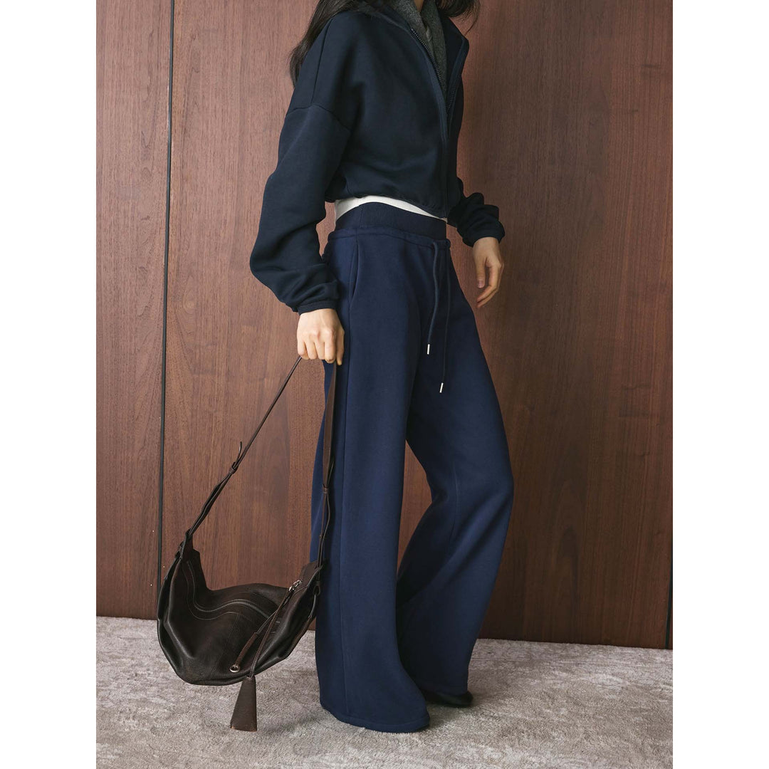Damen Lounge-Culotte-Sweathose mit hohem Bund und Kordelzug Drune