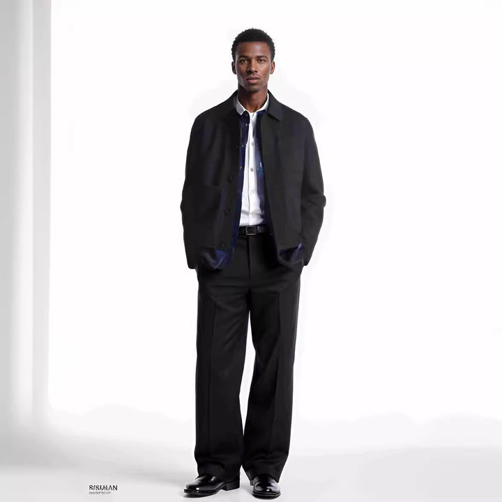 Herren modische Jacke mit aufgesetzten Taschen und hochwertigem Material Drune
