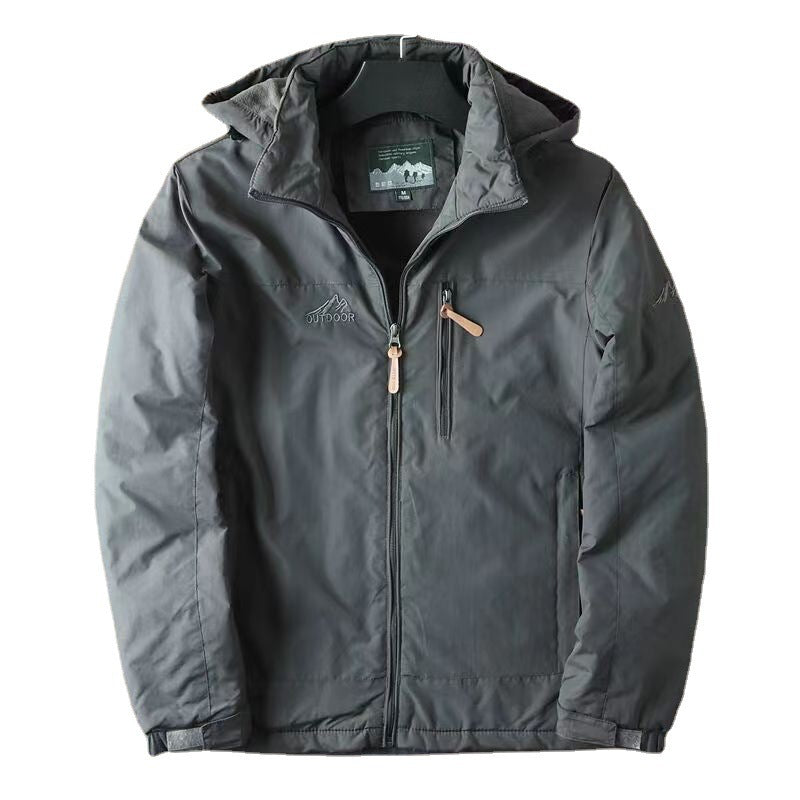 Herren Warm gefütterte Funktionsjacke mit verstellbarer Kapuze Drune