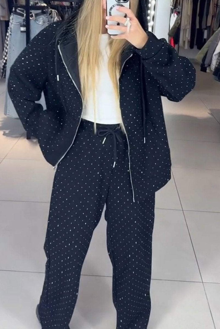 Damen Sportliches Sweat-Outfit mit Kapuze und weiter Passform Drune