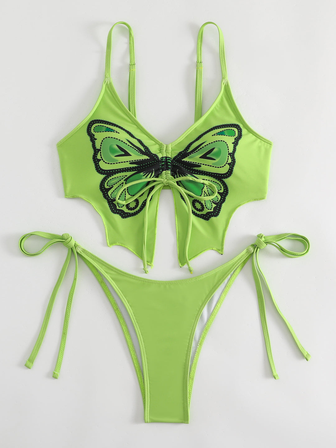 Damen Buntes Bikini-Set mit Schmetterlingsdesign Drune