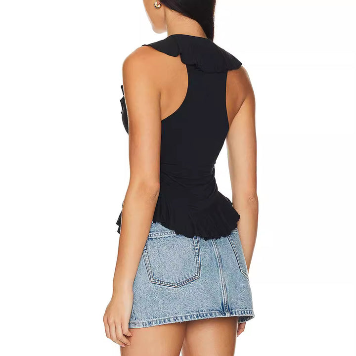 Damen Wickeloberteil mit Rüschendetails Drune