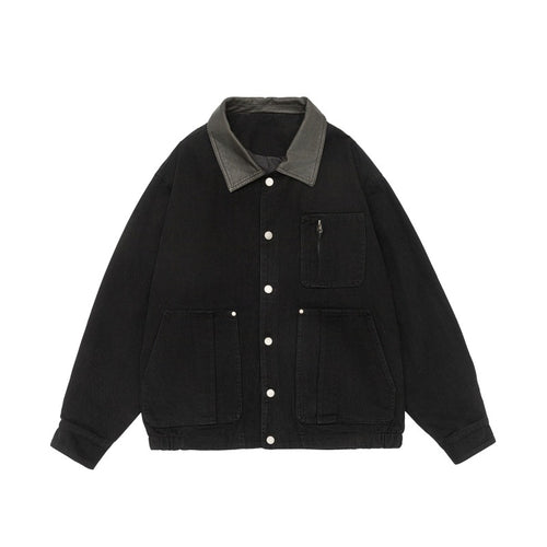 Herren Boxy-Canvas-Fieldblouson mit Druckknopfleiste und großen Utility‑Taschen Drune