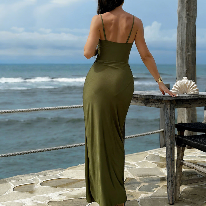 Damen One-Piece Badeanzug mit elegantem Wickelrock Drune