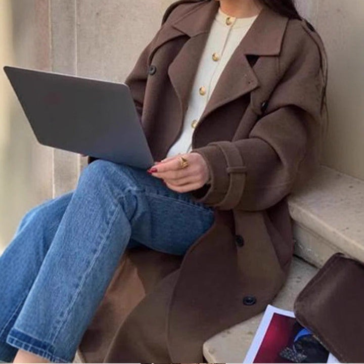 Damen oversized Wollmantel Drune
