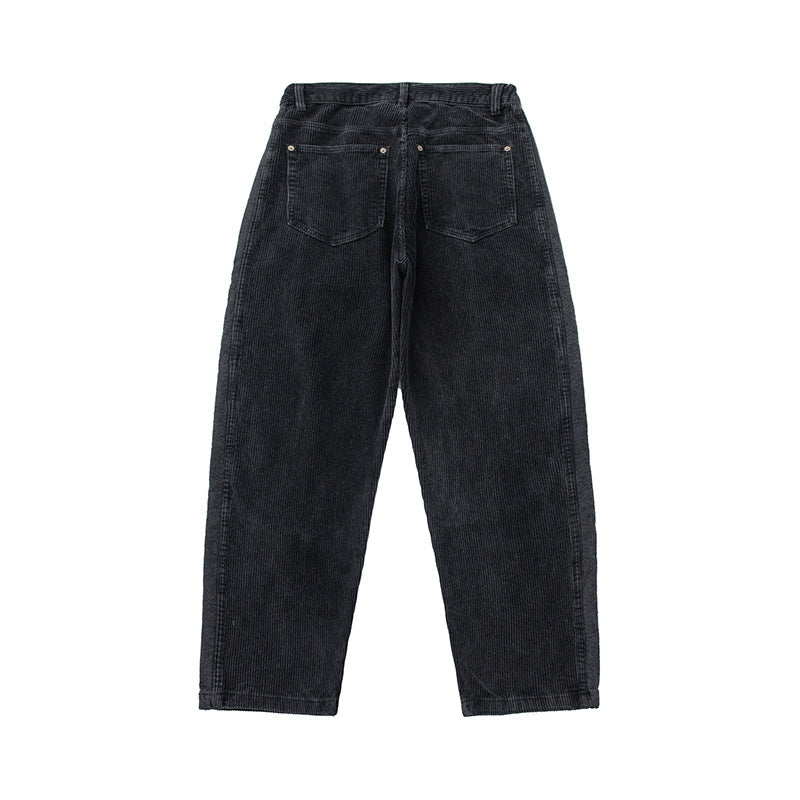 Herren Cordhose im Relaxed-Fit mit elastischem Tunnelzugbund und Used-Details Drune