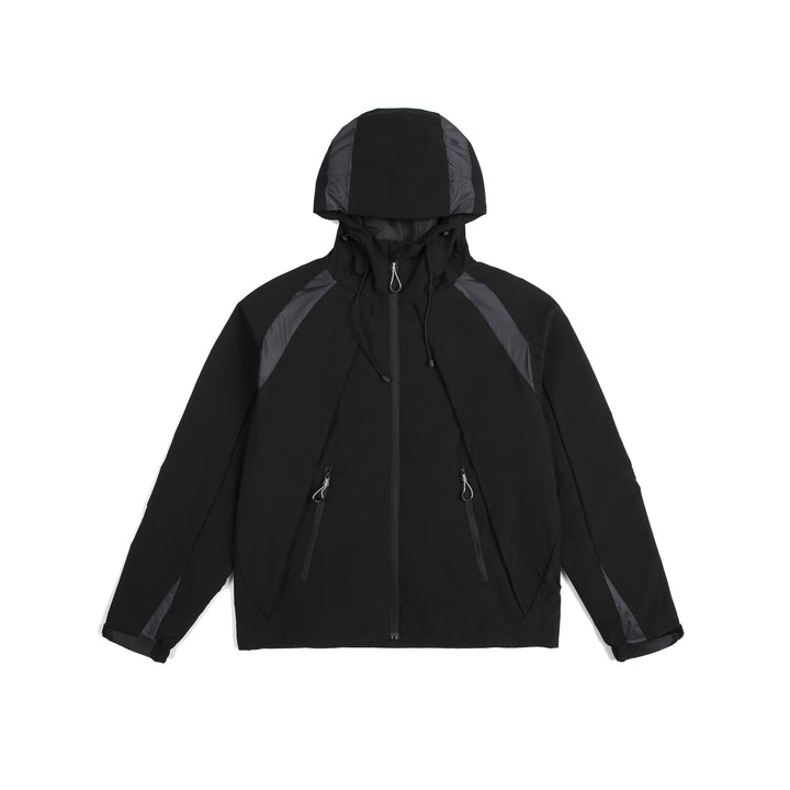 Unisex Leichte Regen- und Softshell-Jacke mit Kapuze, verstellbaren Saum- und Reißverschlusstaschen Drune