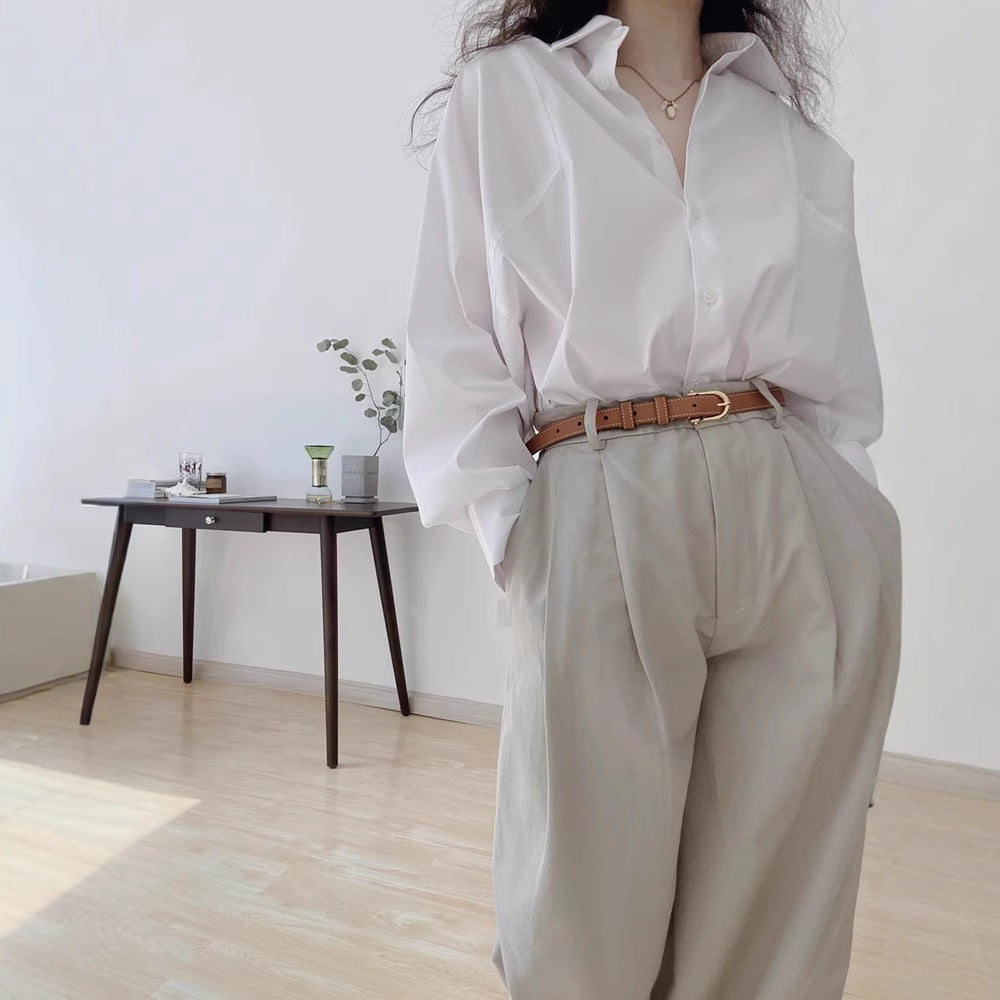 Damen Elegante und lässige Oversized Hemdbluse Drune