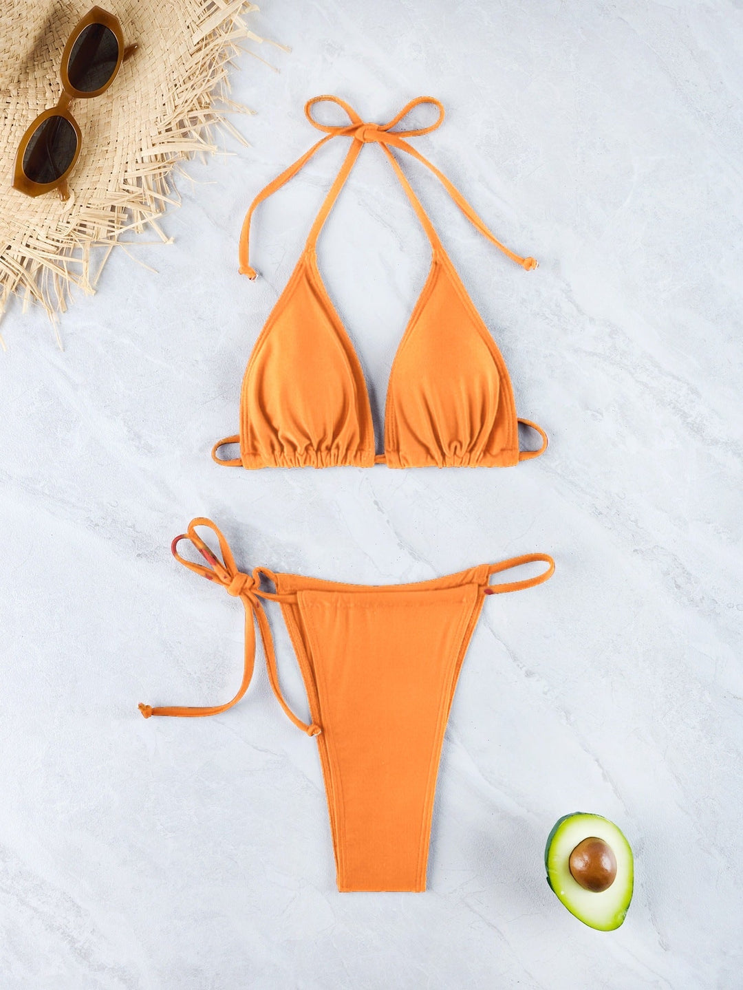 Damen Triangel-Bikini-Set mit verstellbarem Rückenverschluss Drune
