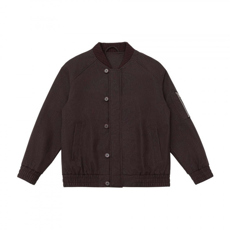 Herren Boxy-Bomberjacke mit strukturiertem Canvas‑Look, geripptem Saum und Ärmeltasche Drune