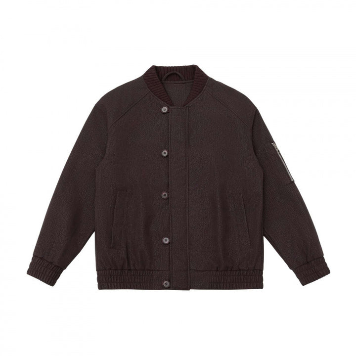 Herren Boxy-Bomberjacke mit strukturiertem Canvas‑Look, geripptem Saum und Ärmeltasche Drune