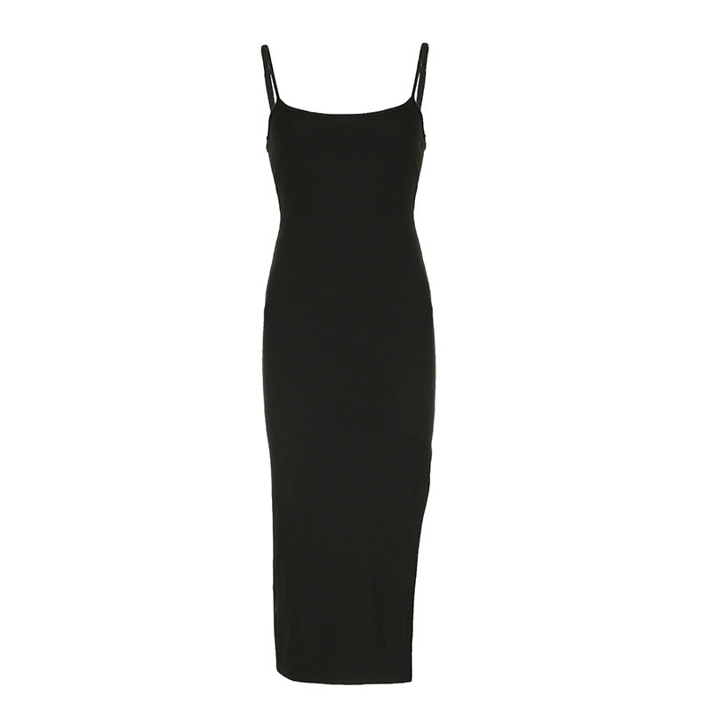 Damen Midikleid mit verstellbaren Spaghettiträgern und figurbetontem Schnitt Drune