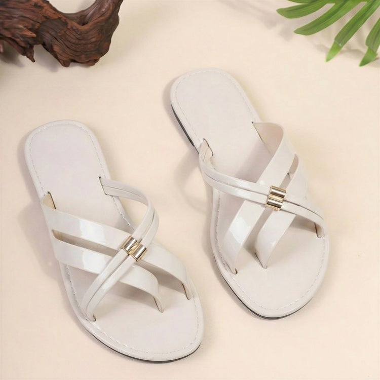Damen elegante Crossover-Sandalen mit komfortablem Fußbett Drune