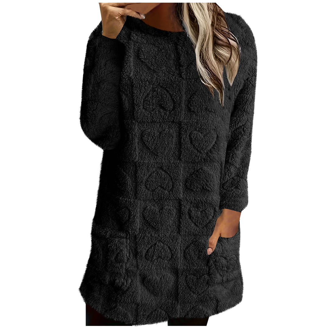 Damen Kuschelige Tunika mit Herzmuster Drune