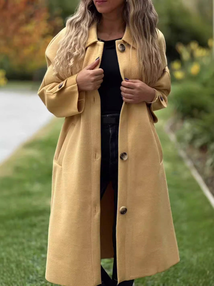 Drune | Langer Mantel - Lässige Passform - Knopfverschluss - Klassischer Windbreaker-Stil