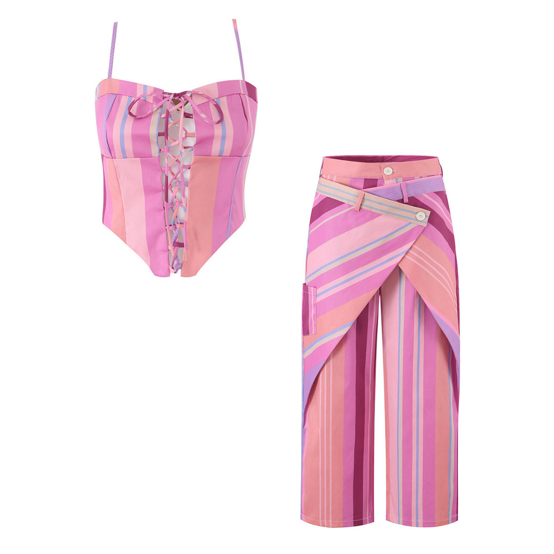 Damen Wickel-Hose mit weitem Bein und asymmetrischem Überwurf Drune