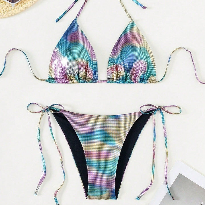 Damen Funktionsfähiger Triangel-Bikini mit stylischem Farbverlauf Drune