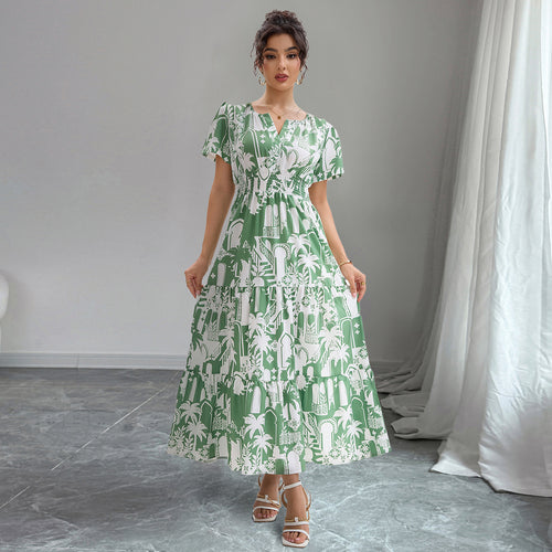 Damen Maxikleid mit floralem Muster Drune